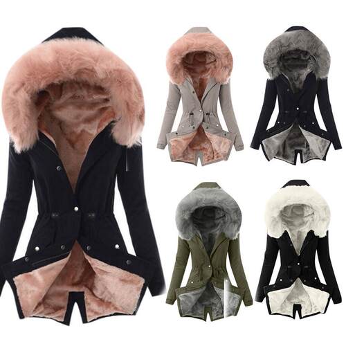[double Thickened To  Out The ld] Women's Warm Hooded Jacket