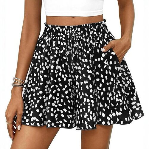 2026 High-waisted Floral A- Line Shorts Women’s Fashionable
