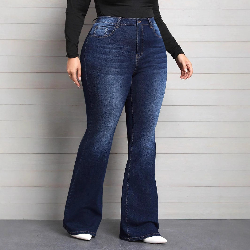 Simple Retro Single-row Fastener Slim-fit Women's Blue Large图片