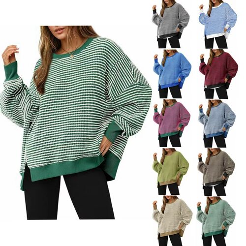 2026 Women's Knitted Round Neck Split Pullover