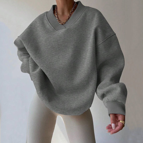 2026 Casual Women's Solid lor Round Neck Loose Plus Size Swe