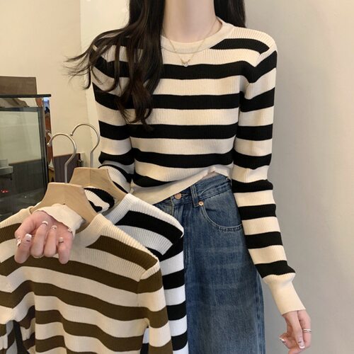 2026 Korean Style Slim Fit And Versatile Inner Round Neck Re