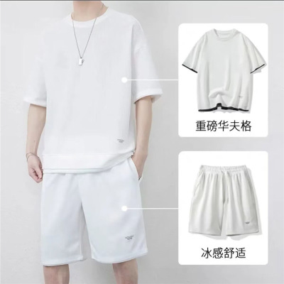 Men's Classic Simple All-match Short-sleeve Shorts Set Men's