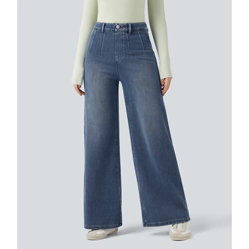 High Waist Sretch Women's Loose Wide Leg Pants Large Size