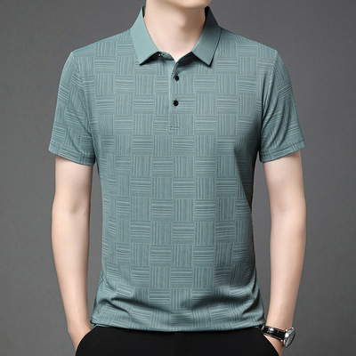 Dad's Short-sleeved Shirt Men's Printed Casual All-match Lap