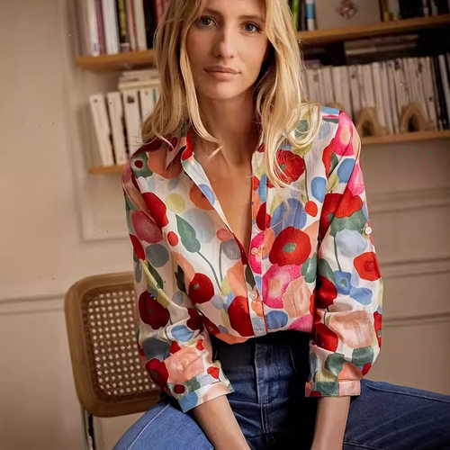 2026 Women’s Fashionable Bold Floral Digital Print