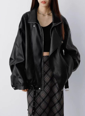 2026 Women's Heavy Industry Double llar Motorcycle Jacket Pu