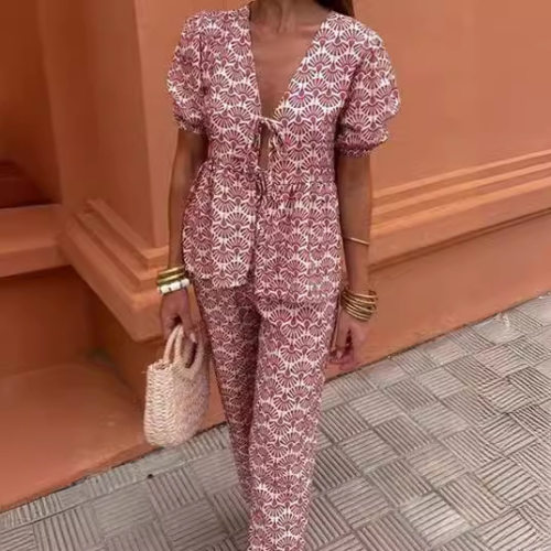 2026 Women's Ready-made mforle Casual Floral Lace Suit