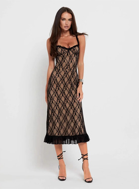 2026 Women's Clothing Double Layer Lace Sexy Hot Girl Slim H