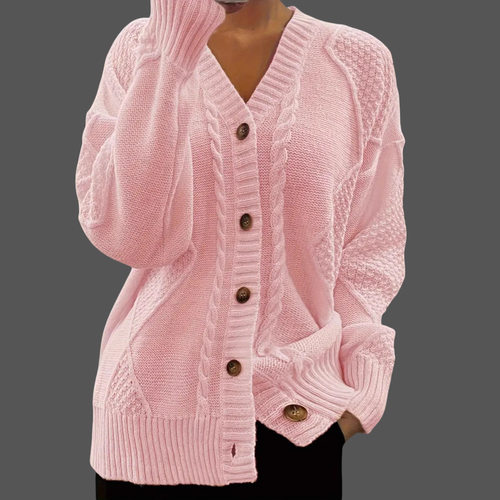 Women's Solid lor V-neck Knitted Cardigan Breasted Twist Jac