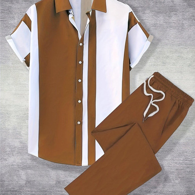 Men's Casual Fashion Short-sleeved Pants Suit Weiyi Digital