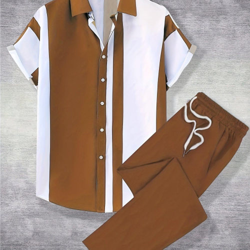 Men's Casual Fashion Short-sleeved Pants Suit Weiyi Digital