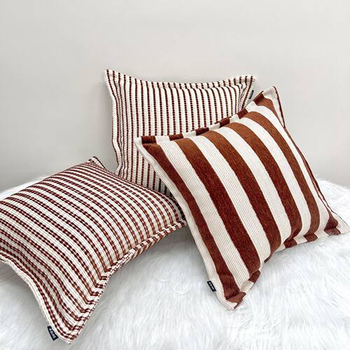 Angora Red Striped tton Linen Chenille Living Room Sofa  Wai