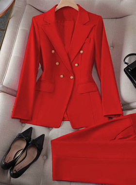 2025 Red Jacket Female Professional Temperament mmuting Smal