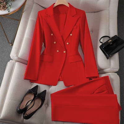 2025 Red Jacket Female Professional Temperament mmuting Smal