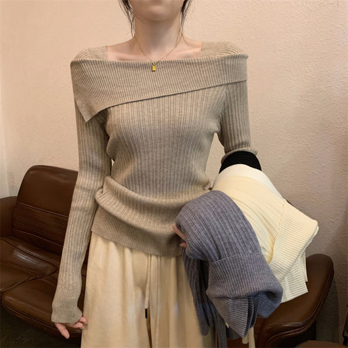 One-shoulder Knitted Women's Clothing With Irregular Inner F