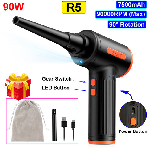 90000RPM Electric Wireless Air Duster R5/R3/K5 7500mAh Gun A