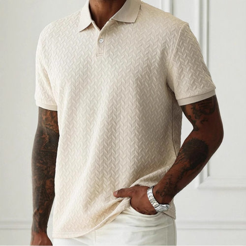Men's Solid lor Lasel Front Button Short-sleeved Shirt Casua