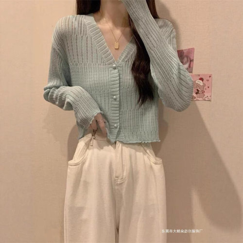 Women's Thin Ice Silk Knitted Sun Protection Shirt Short Hot