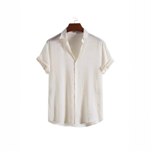 Men's Rayon Fashion rend Solid lor Dark Short Sleeve Men's S