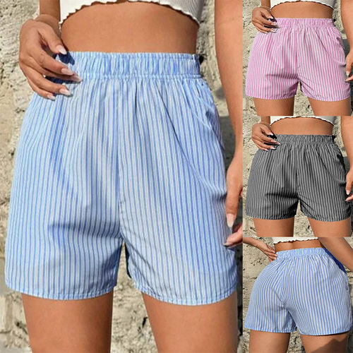 2026temu Women’s Fashionable Casual Loose-fit Striped Short
