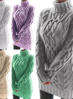2026 Women's Sweater Thickened Two Lapels Retro Thick Thread