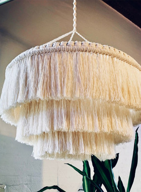 Bohemian Tapestry Lampshade Hand Woven Tassel Home Chandelie