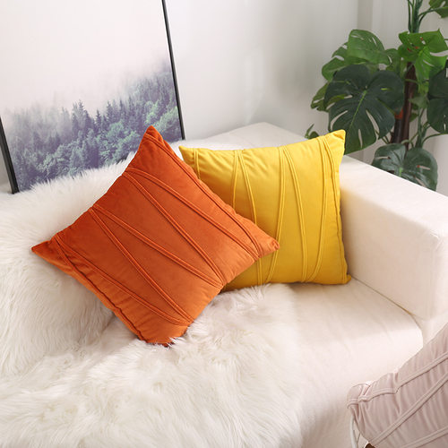 Sofa Velvet  Case Solid lor Simple Office With  re  Cushion