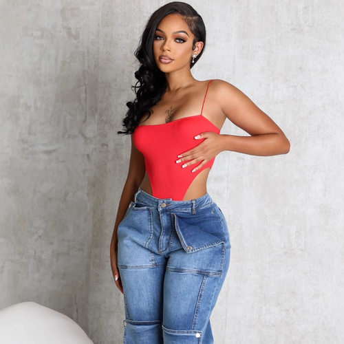 Women's Denim Straight Leg Pants Women's Fashion Washed Butt