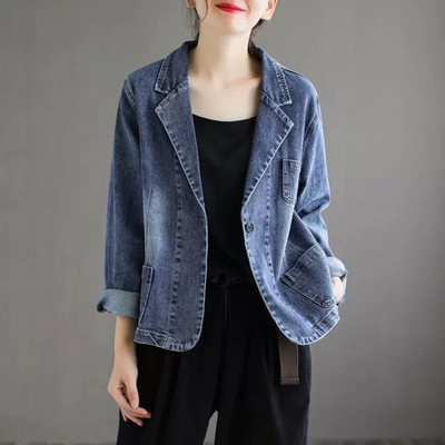 Denim Jacket For Women 2026 Literary Retro Korean Style Loos