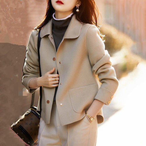 Simple, Light And Luxurious Double-sided Woolen Lapel Women'