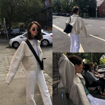 Bwideas 24ins Shibo Classic Bomber Jacket Niche Protein H Le