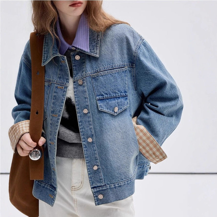 Denim Jacket For Women 2026 Small Loose Slim Design Stitchin图片