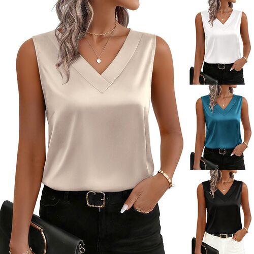 2026 Women's Satin Camisole V-neck Casual Sleeveless Vest