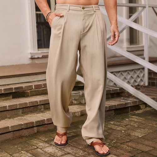 Men’s Linen Solid-color Breathable Trousers, Stylish And Sl