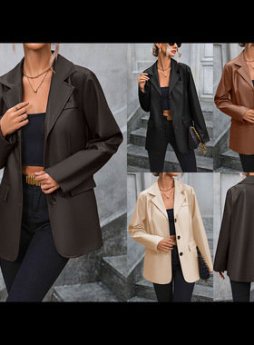 Women's Style Pu Motorcycle Single-breasted Jacket For Women