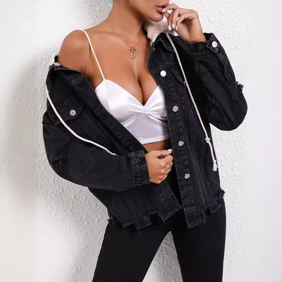 45-ready Stock-35639# Women's Ins Fashion Hooded Versatile D