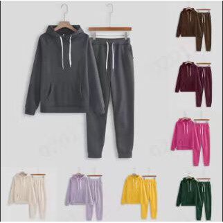 2025 Korean Solid lor Large Size Hooded Suit For Women Casua
