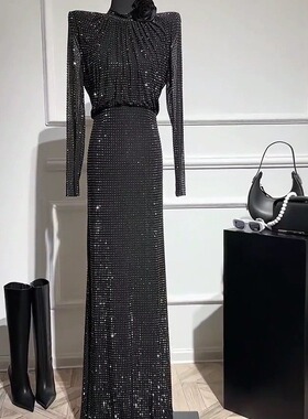 Rhinestone Heavy Industry Hot Diamond Tail Skirt Women's Ple