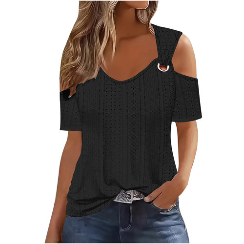 2026 Sleeve Repair Casual Short Sleeve Missing Women's T-shi