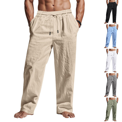 2026 American Style Drawstring Men's Simple Fashion Solid lo