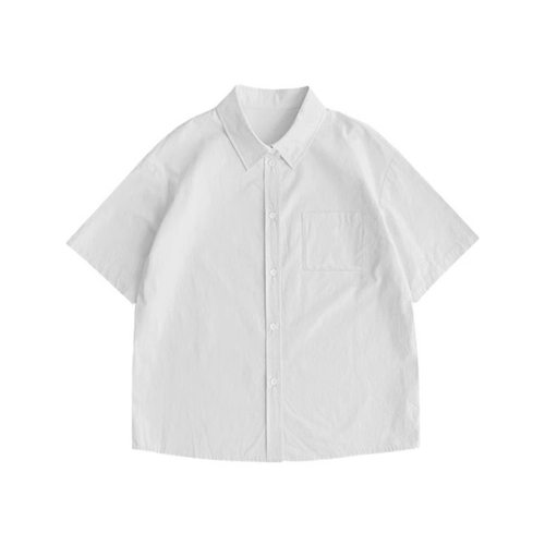 White tton Short-sleeved Korean Style Loose Mid-length Solid