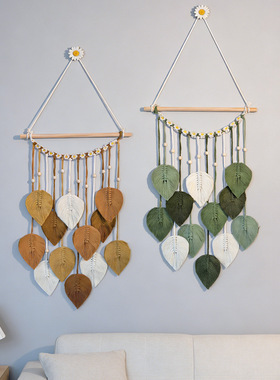 Hand-woven Leaves Tapestry For Room Renovation Wall Decorati