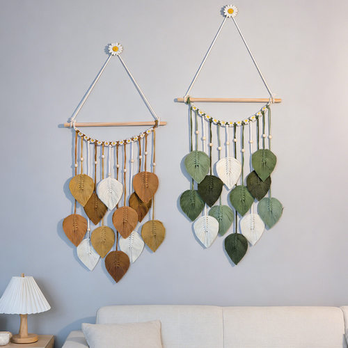 Hand-woven Leaves Tapestry For Room Renovation Wall Decorati