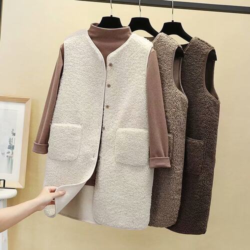 Lamb Wool Vest For Women's Outer Wear 2024 Fur One-piece Ves