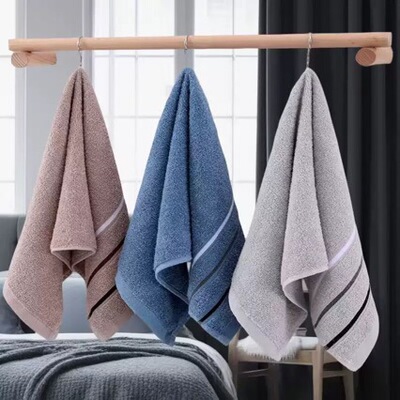 Towel  Thickened Dark Soft Absorbent tton Stand Plain Househ