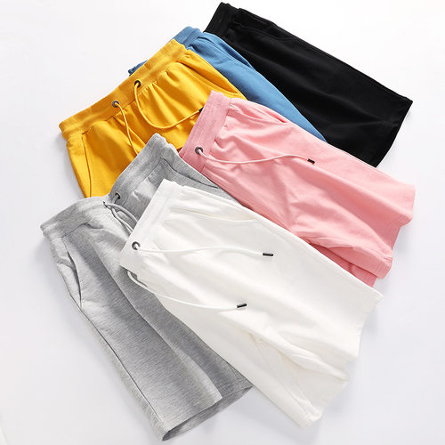 Heavy 260g tton Knitted Men's Shorts Disressed Lazy Tight Wa
