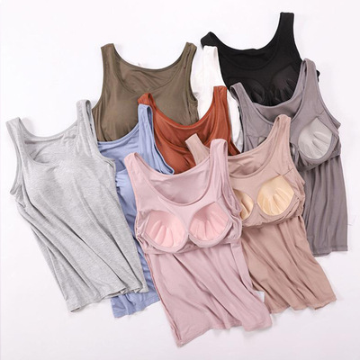 l tton Women's Padded Vest Camisole Bra-free Women's Camisol