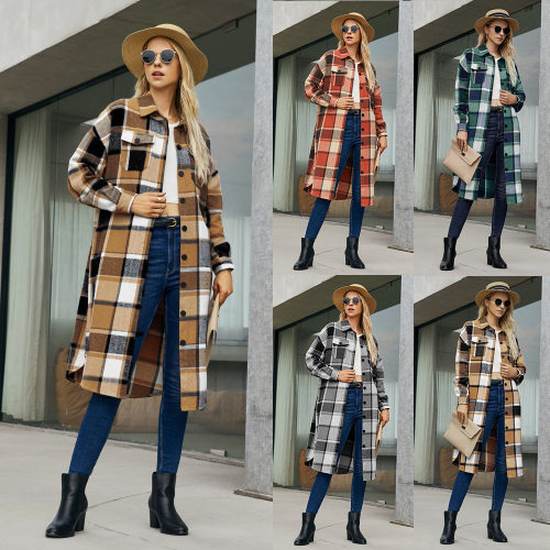 Ready Stock Women's Mid-length Jacket Single-breasted Style