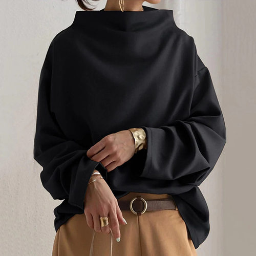 2026 Casual Urban Women's Pullover High llar Loose Women's